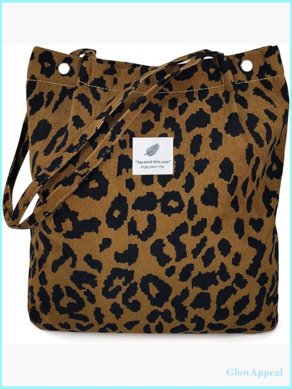 Large Corduroy Tote Bag with Inner Pockets, Shoulder Bag for Women School